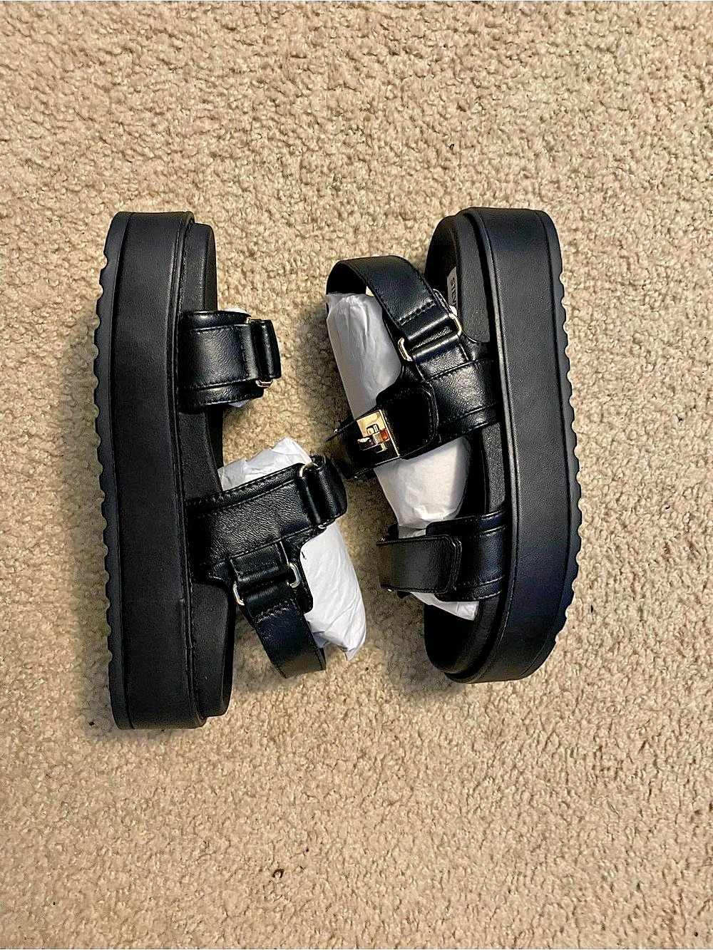 Steve Madden BIGMONA Black Platform Sandals